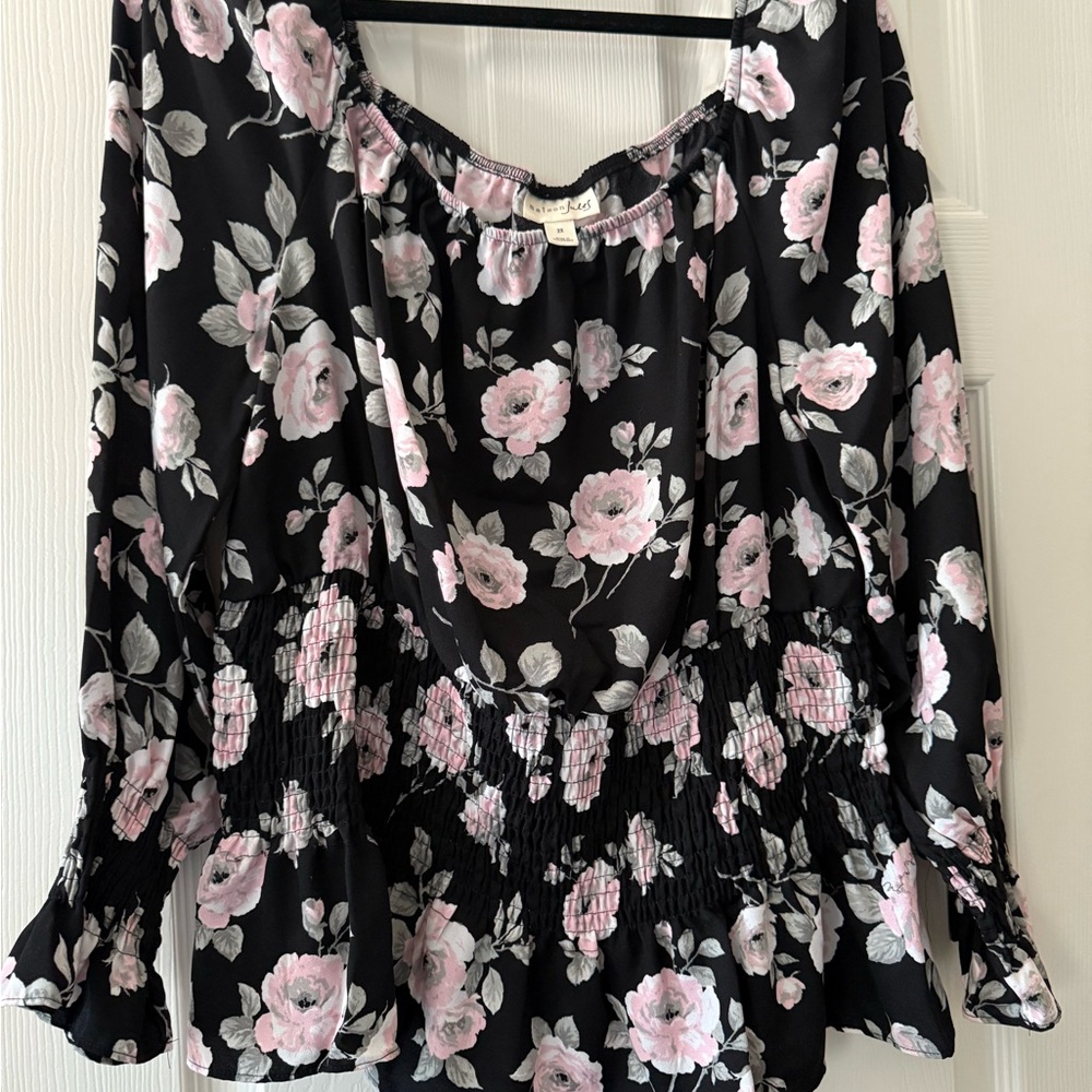 Maison Jules Pink Flutter Sleeve Ruffled Blouse